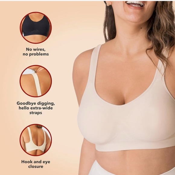 NWT TRUEKIND DAILY COMFORT WIRE FREE SHAPING BRA SIZE XL BLACK - Picture 4 of 12